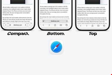 تغییر طراحی نوارابزار سافاری در iOS 26