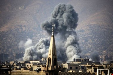 دمشق هدف بمباران قرار گرفت